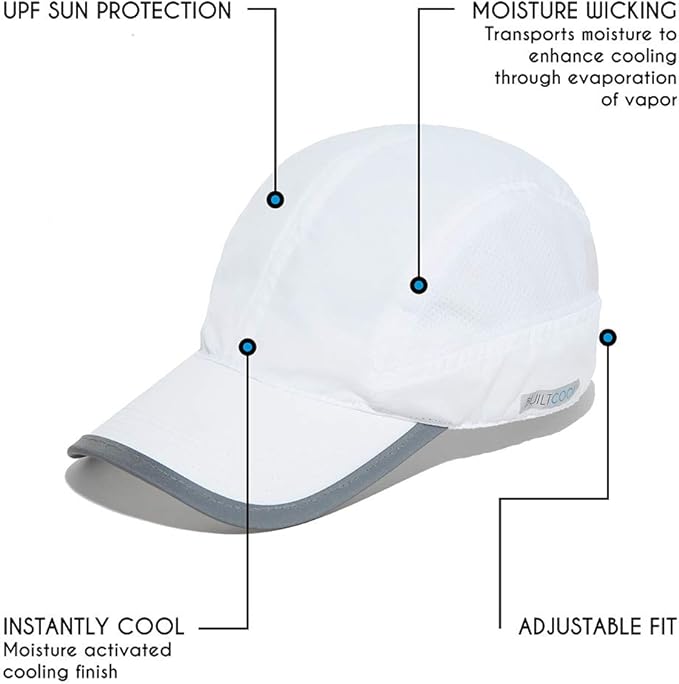 BUILTCOOL Adult Cooling Baseball Hat ??Men & Women Moisture Wicking, Mesh Back, Lightweight, Performance Ball Cap