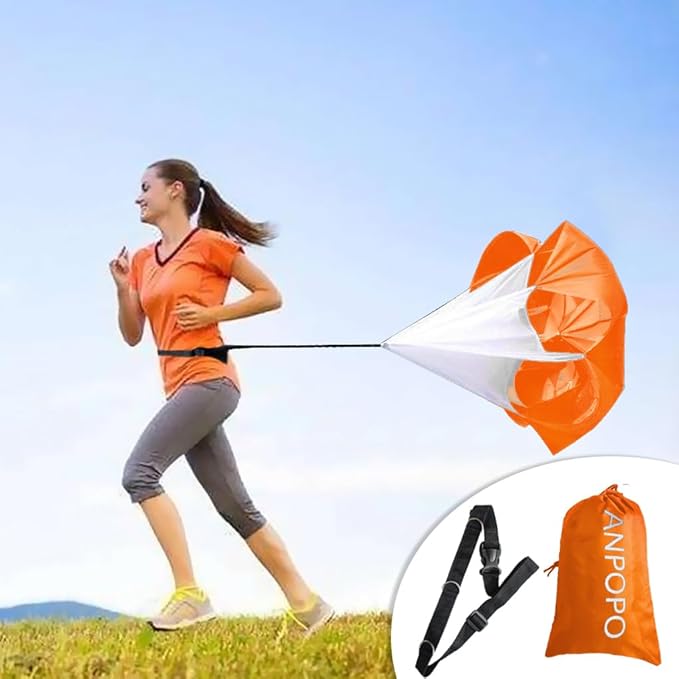 Bfsmile Running Speed Training 56" Parachute with Adjustable Strap, Free Carry Bag. Speed Chute Resistance Running Parachute for Kids Youth and Adults