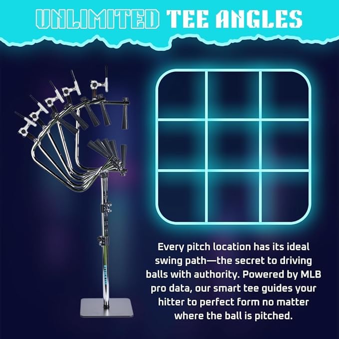 Baseball and Softball Batting Swing Trainer, Attack Tee Helps Master Your Own Perfect Swing Path with AI App Swing Trainer, Perfect for Softball or Baseball Batting