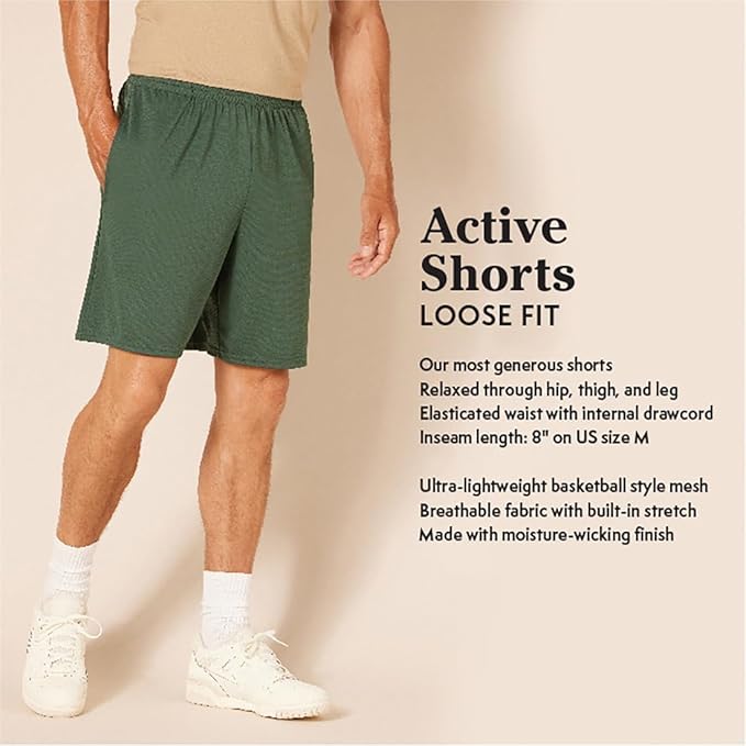 Amazon Essentials Men's Performance Tech Loose-Fit Shorts (Available in Big & Tall), Pack of 2