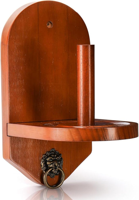 Wall Mounted Cone Chalk Holder, Solid Wood Pool Hand Chalk Holder, Billiards Pool Table Cone Chalk Holder with Beveled Edge and Hardware, Pool Table Accessories