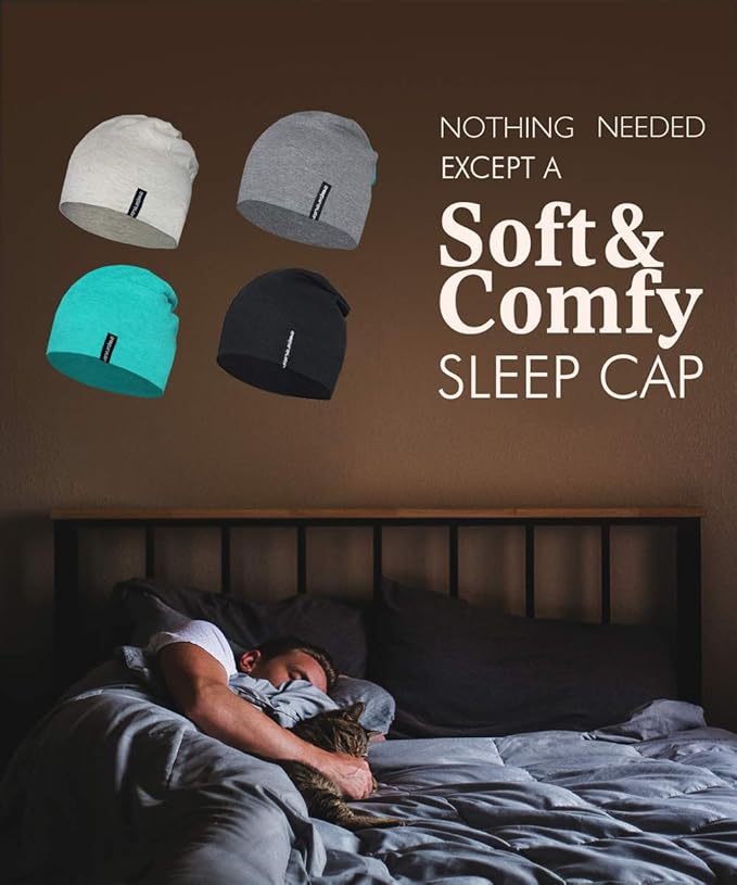 9" Multifunctional Lightweight Beanies Hats Snug Fitting, Running Skull Cap Helmet Liner Sleep Caps