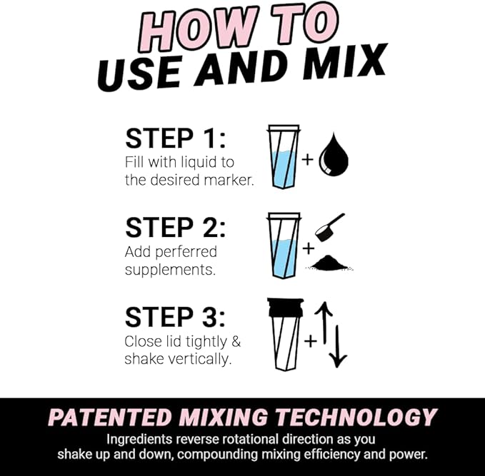 HELIMIX 2.0 Vortex Blender Shaker Bottle Holds upto 28oz | No Blending Ball or Whisk | USA Made | Portable Pre Workout Whey Protein Drink Shaker Cup | Mixes Cocktails Smoothies Shakes | Top Rack Safe