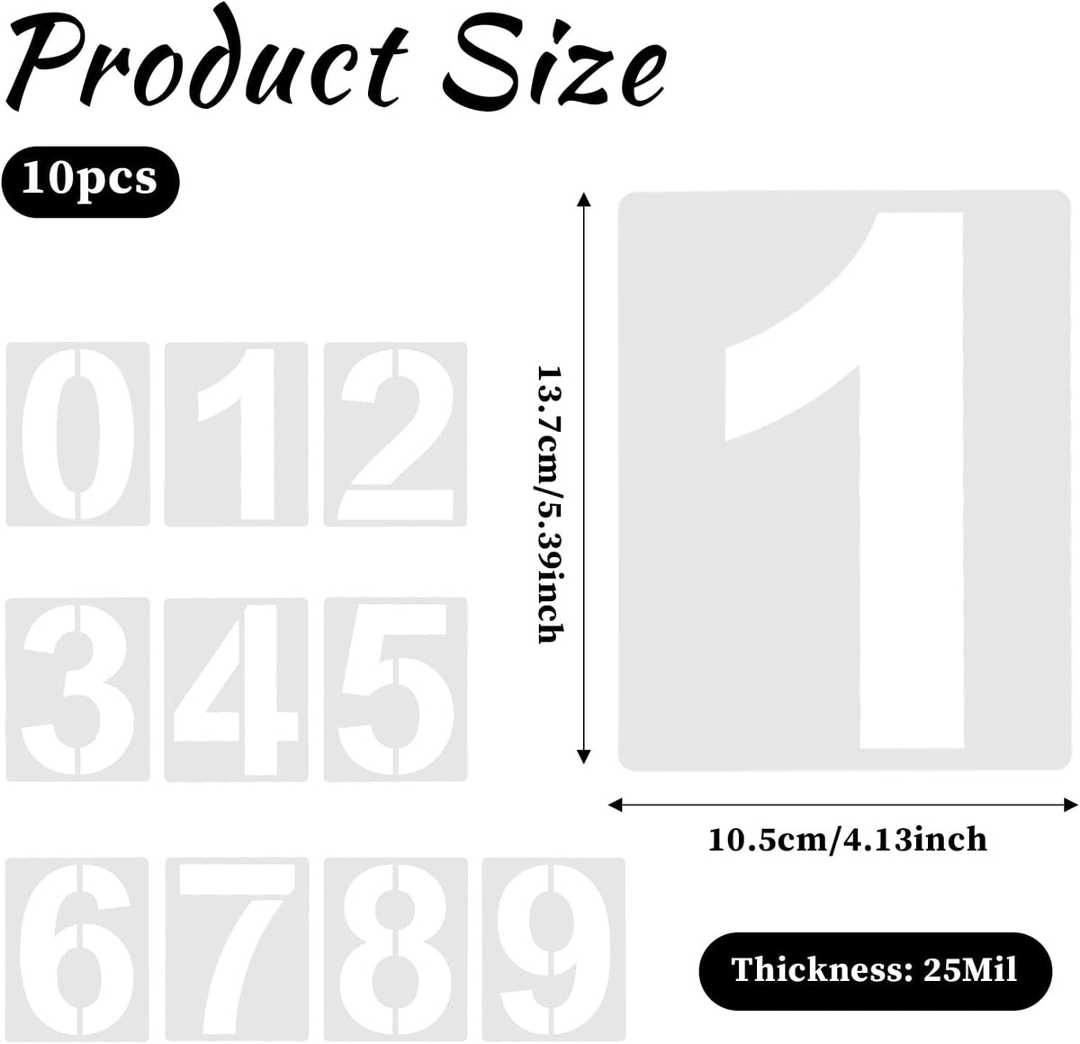 5 Inch Number Stencils 0-9 Address Number Stencil Reusable Number Stencils Set Digital Stencils Templates for Cake Stencil Address Number Painting Stencils Templates