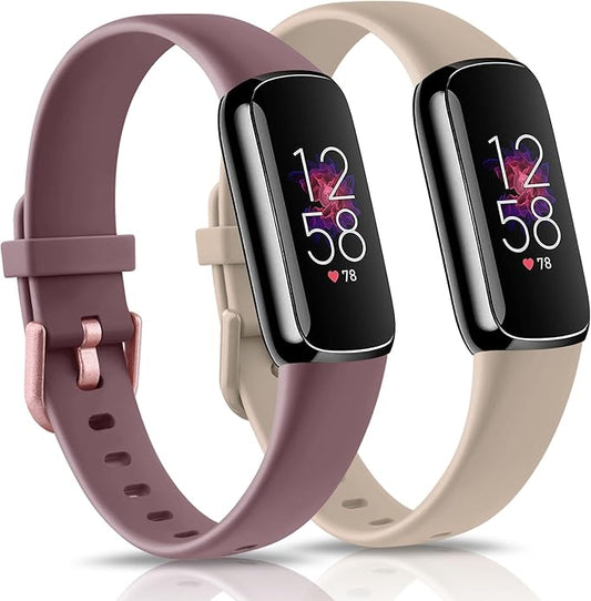 2 Pack Bands for Fitbit Luxe Bands Women Men, Soft Silicone Wristband Replacement Strap for Fitbit Luxe/Luxe Special Edition Fitness Tracker