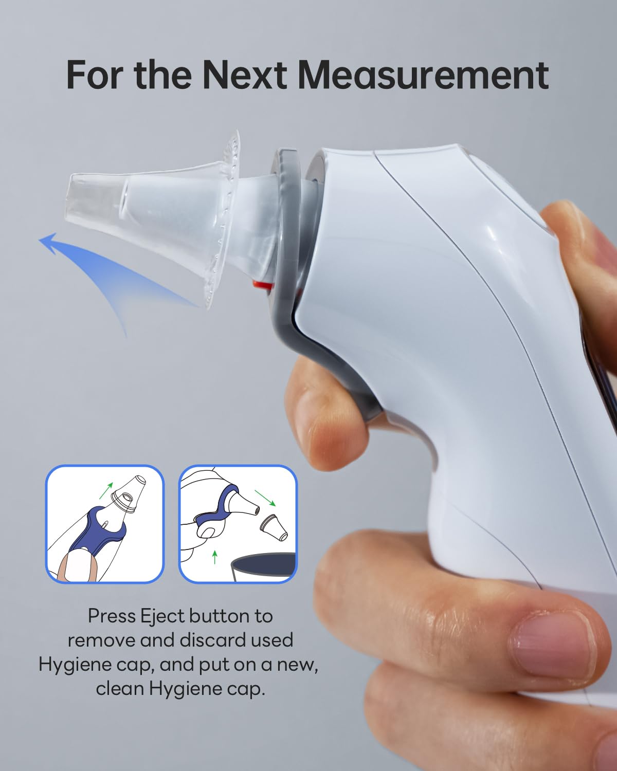 femometer Infrared Ear Thermometer for Adults & Kids, Highly Accurate, 1s Result, 30 Memory Recall, 3-Color Fever Alarm, with 21 Disposable Probe Covers & Storage Case