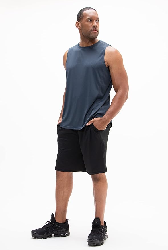 DEVOPS Men's 2-Pack Loose-Fit 10" Workout Gym Shorts with Pockets