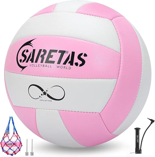Beach/Water/Sand Volleyballs, Outdoor/Indoor Official Size, Soft Touch Volleyball for Beginners, Cute Volley Ball for Girls/Kids/Youth, Ideal Gifts with Pump for Backyard, Pool, Middle School