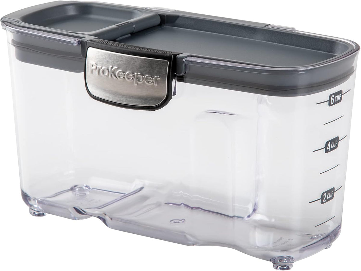 Progressive International ProKeeper+ Clear Plastic Airtight Food Baker's Kitchen Storage Organization Container Canister Set with Magnetic Accessories, 2- Piece Set (Cereal 1.5-Quart)