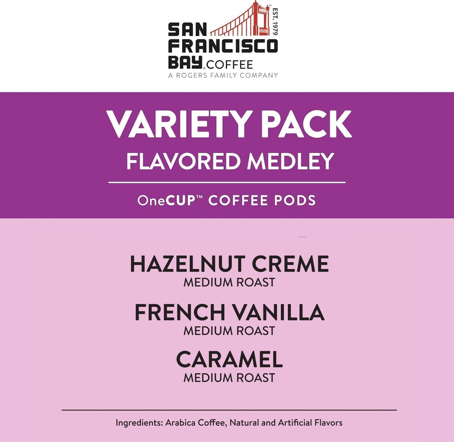 San Francisco Bay Compostable Coffee Pods - Variety Pack Flavored (40 Ct) K Cup Compatible including Keurig 2.0, Hazelnut, Cinnamon, Caramel, Vanilla Flavored Coffee