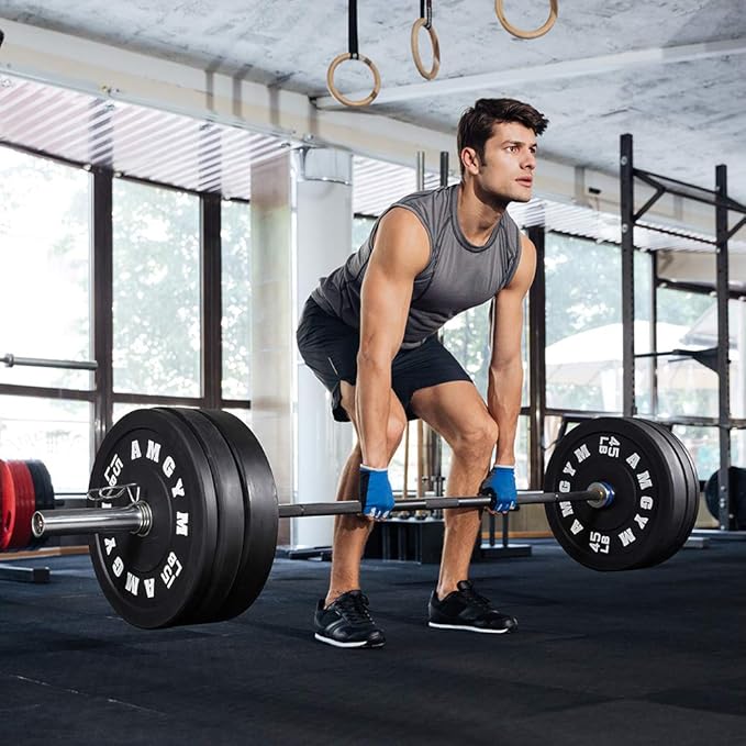 2 Inch Bumper Plates，10-500lbs，Barbell Rubber Olympic Weight Plates Set for Home Gym, Strength Training & Weight Lifting, Multiple Options Colors