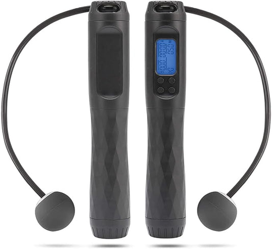 Zoë's Corner: Cordless Weighted Digital Counter Jump Rope for Crossfit Cardio WOD, Exercise, Boxing, Martial Arts, MMA Training, Gym Fitness. Illuminated LED, Rotation-Calorie Counter.