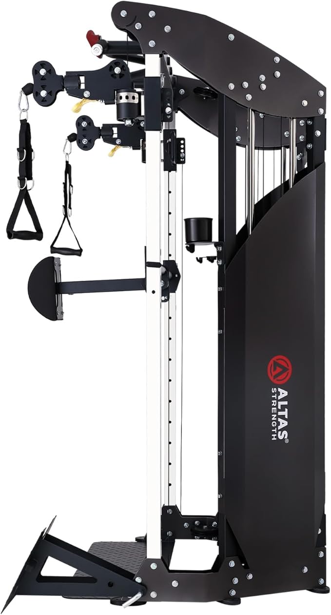 Altas Strength 3075 Cable Machine Home Gym with 1000 lbs Weight Capacity, 2000 lbs Cables, Strength Training Equipment Includes Accessories Light Commercial Fitness Versatile Workouts Easy Assembly