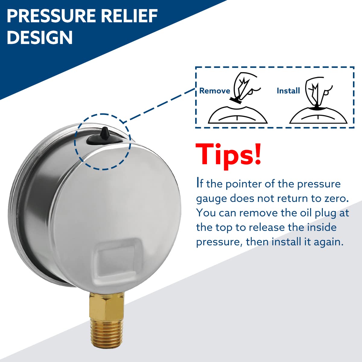 SENCTRL 0-200 Psi Glycerin Liquid Filled Pressure Gauge, 2.5" Dial Size, 1/4" NPT Lower Mount, Stainless Steel Case, for Water Oil Pressure Test in Pipe Pool Pump Sand Filter Air Compressor