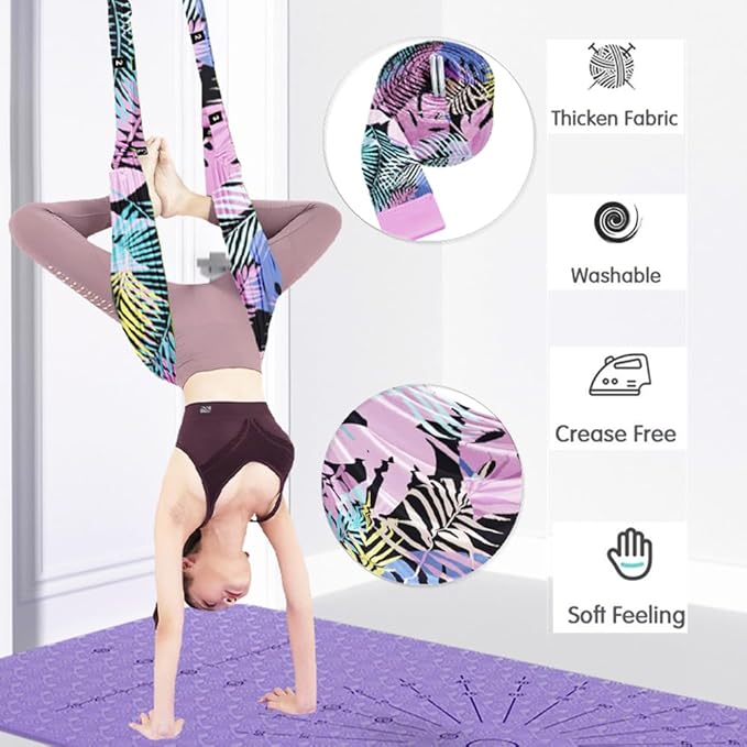 TOCO FREIDO Waist Back Leg Stretch Strap/Yoga Fitness Band, Leg Stretching Assist Trainer, Yoga Stretcher, Back Bend Split Inversion Strap for Fitness, Dance, Ballet, Gymnastics