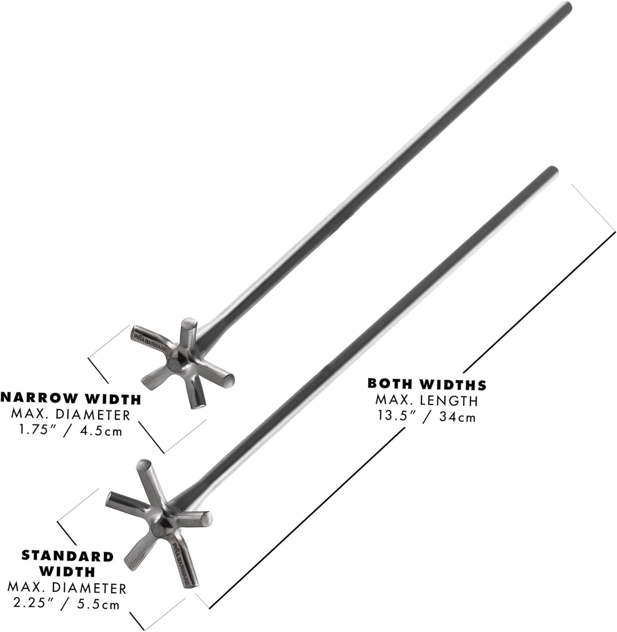 Piña Barware Swizzle Stick Stirrer - Stainless Steel with Smooth Matte Finish (Narrow Width, One Swizzle Stick)