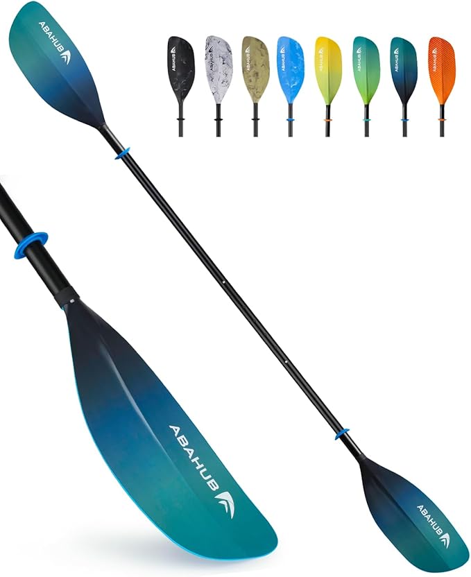 Abahub Adjustable Kayak Paddle 210-230 cm/ 230-250 cm Floating Kayaking Oars Boating Oars Canoeing Oars Black