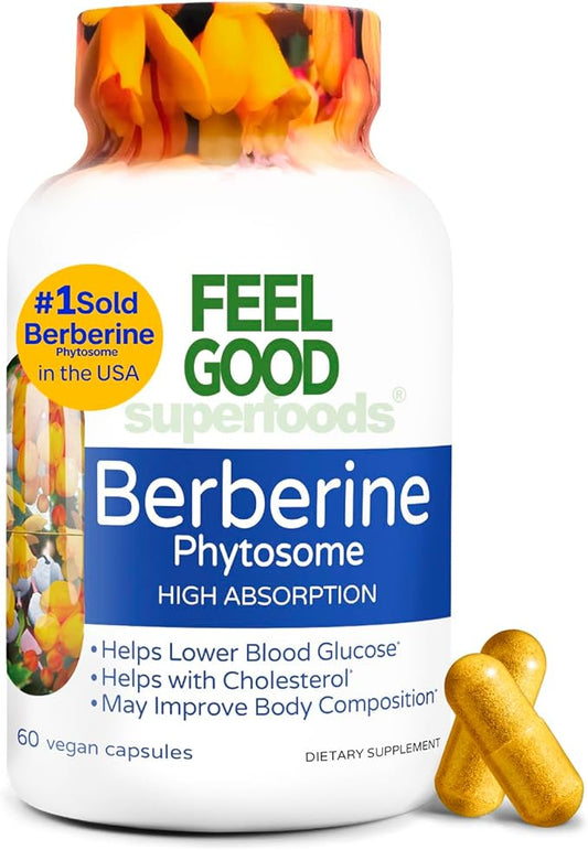 Berberine - High Absorption - 2200mg Equivalent - Herbal Supplement - Lower Blood Glucose - Helps Cholesterol - 60 Capsules