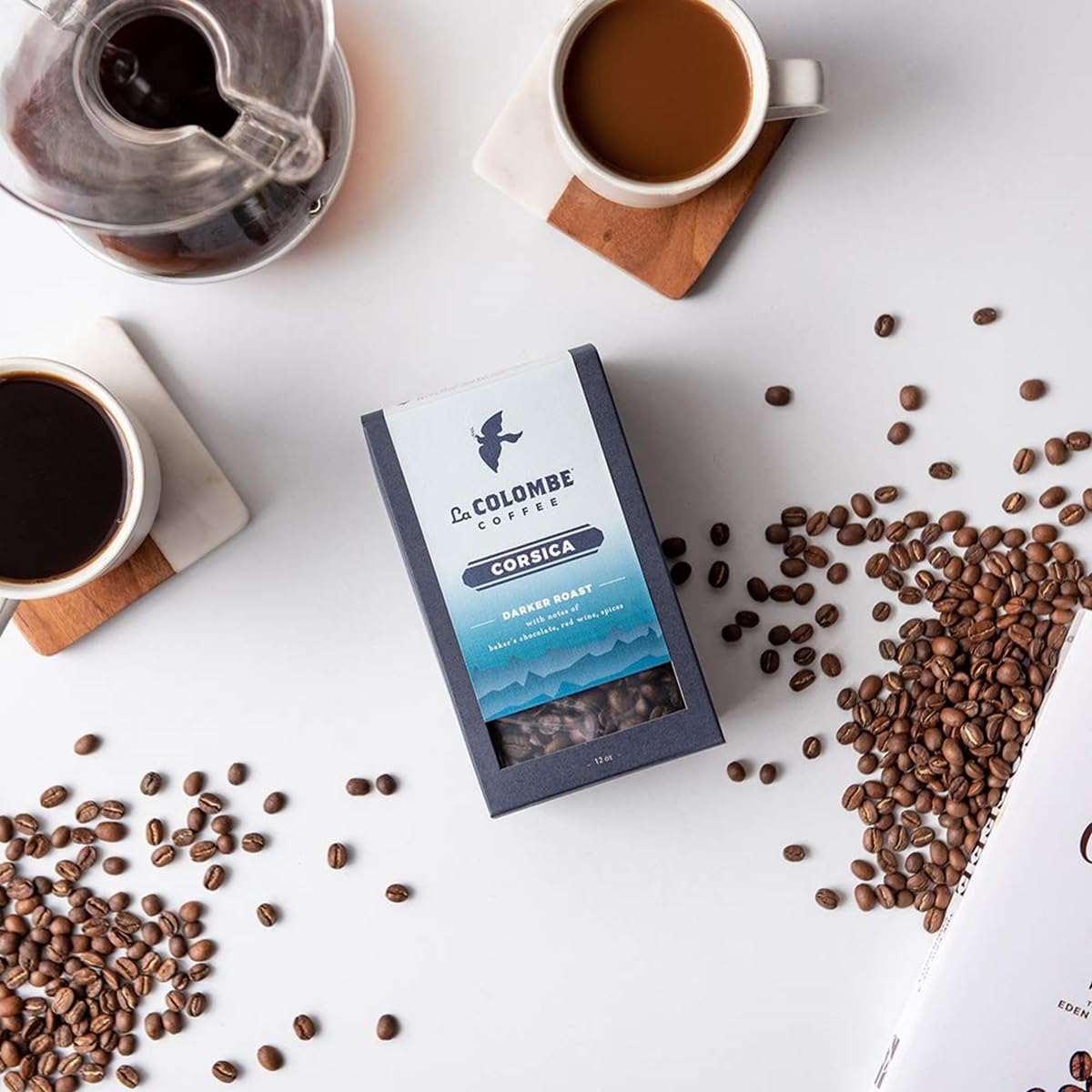 La Colombe Corsica Dark Roast Whole Bean Coffee - 12 Ounce, 1 Pack - Notes of Baker's Chocolate, Red Wine & Spices - Full-Bodied, Chocolatey, Roasty Coffee Beans