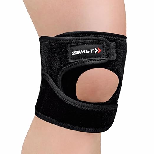 Zamst JK-1 Sports Knee Brace With Pressure Pad Relieving Pain On the Tendon For Osgood Schlatter Disease-for Volleyball, Basketball, Running, Tennis, Pickleball-Black, Large