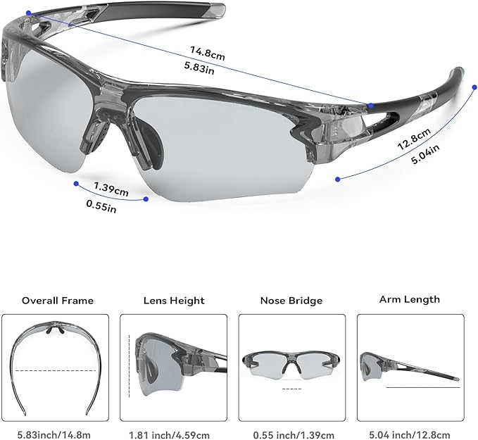 BEACOOL Polarized Sports Sunglasses for Men Women Youth Baseball Fishing Cycling Running Golf Motorcycle Tac Glasses UV400