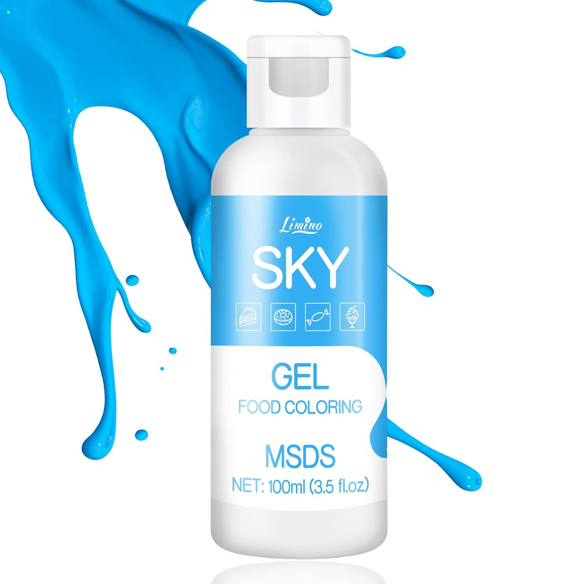 Gel Food Coloring - 4.5oz Vivid Food Coloring Gel for Baking, Cake Decorating, Cookie, Fondant, Macaron - Tasteless Concentrated Edible Food Color Dye for Icing, Slime, Drinks, DIY Crafts (Light Blue)