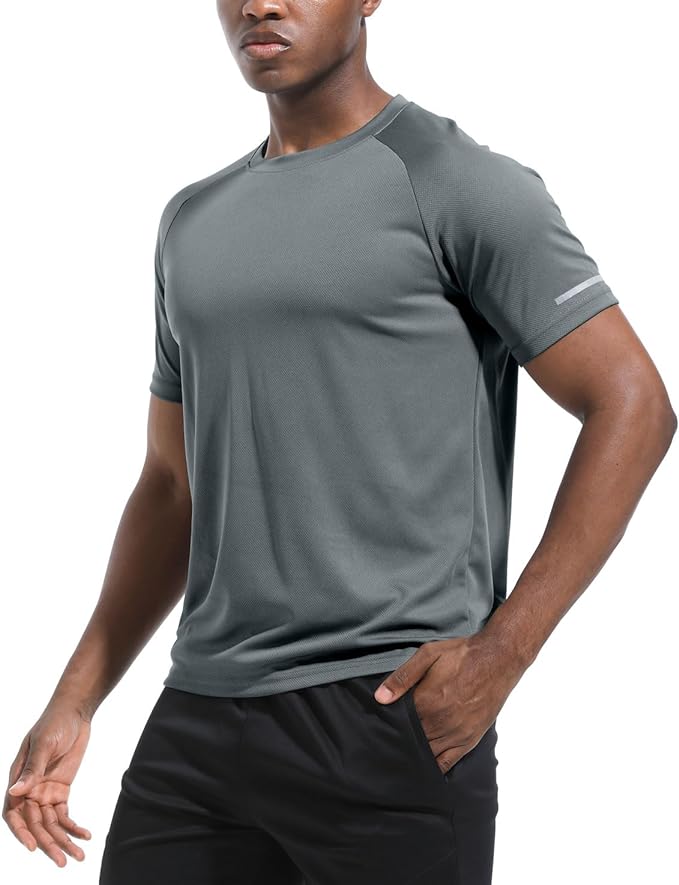 Boyzn 1, 3, 5 or 7 Pack Men's Workout Running Shirts, Dry Fit Moisture Wicking T-Shirt, Gym Athletic Short Sleeve Tee Shirts