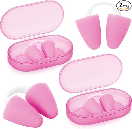 2 Pack Nose Plugs for Swimming for Adults and Kids (Age 7-12), Waterproof Soft Silicone Swimming Protectors Nose Block Nostril Plugs for Swimmers Surfers Water Sports