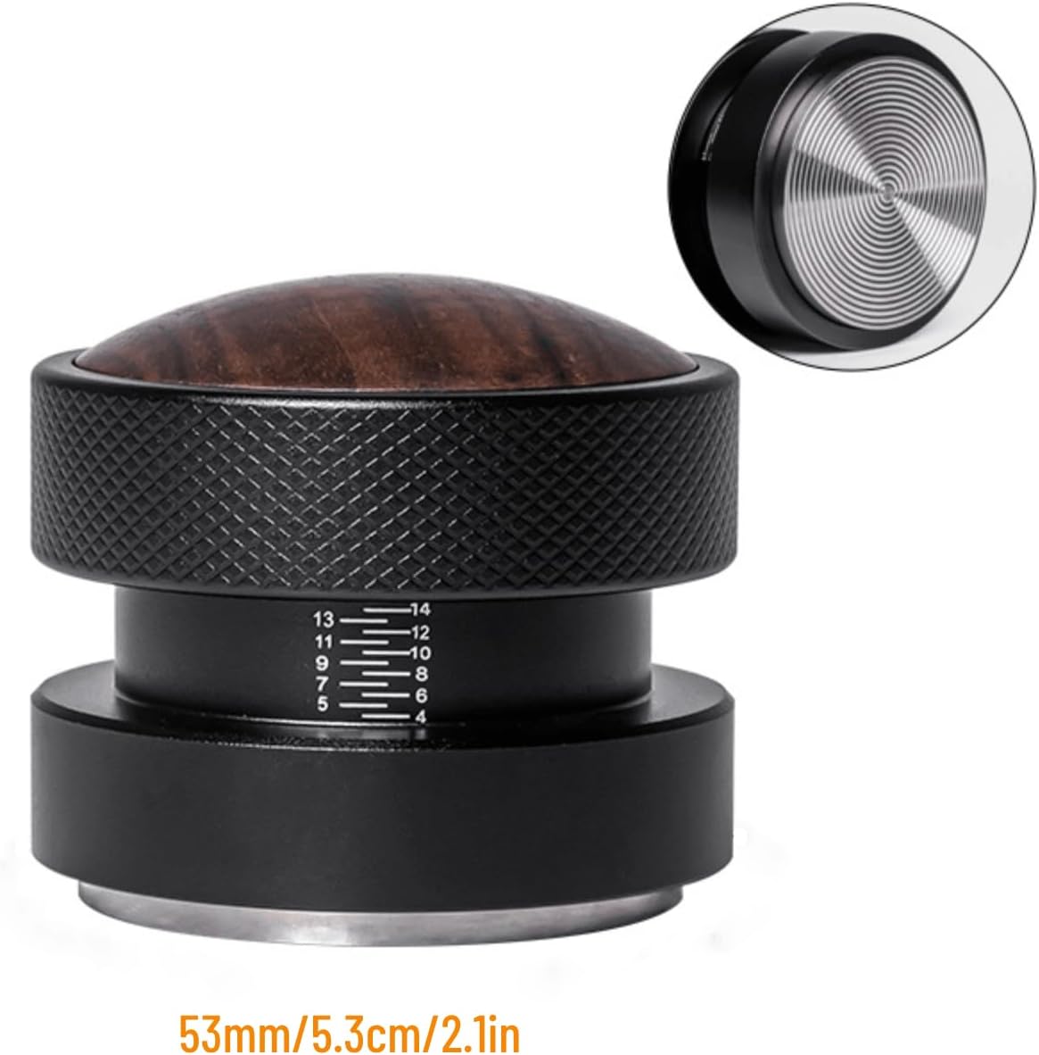 Espresso Tamper for 53mm Coffee Tamper with Spring Loaded Tamper,WDT Tool with Clear Memory Scale,Stainless Steel Tamper for Espresso Machine Accessories,for Home,Office & Coffee Bar
