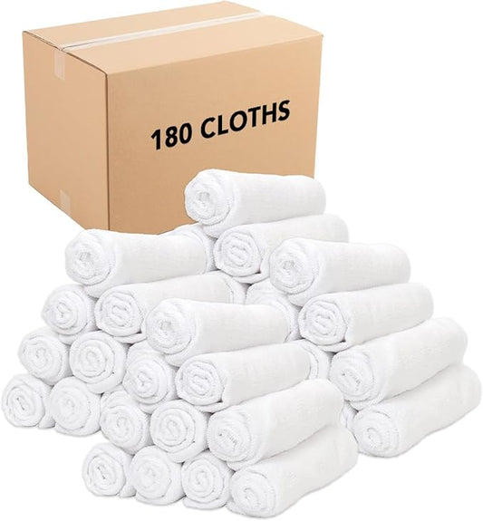 Arkwright Microfiber Gym Towel - Bulk Case of 180 - Super Soft, Quick Dry Workout Sweat Towels, 300 GSM Lightweight & Absorbent for Sports, Working Out, Yoga, and Spa, 16 x 27 in, White
