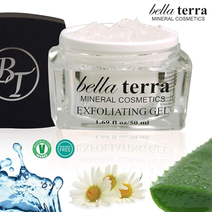 Bellaterra Cosmetics Mineral Exfoliating Gel – Gentle Cleansing, Vegan, Paraben-Free, 1.69 Fl Oz, Soft & Glowing Skin