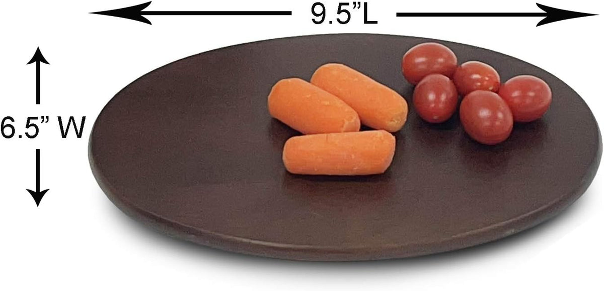 6 Walnut Stained Wood Boards with Stand, Perfect for Serving, Sushi, Cheese, Hors D'Oeuvre, Charcuterie, Sandwiches, 7 Piece Set, 9 1/2" x 6 1/2" ★★Pack of 10★★