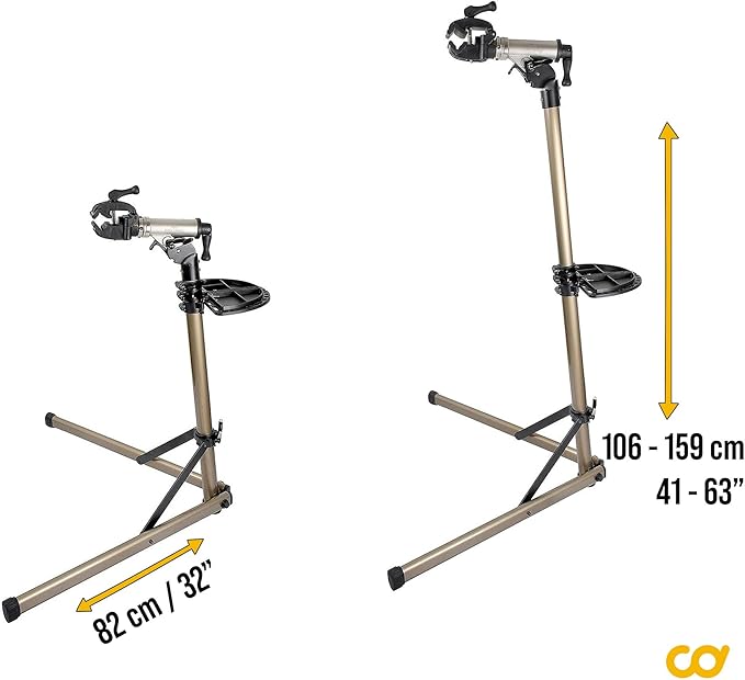 BikeHand Bike Repair Stand | Lightweight & 360 Adjustable Home Bicycle Mechanics Workstand w/Magnetic Tool Plate | Quick Release Portable Bike Maintenance Stand for Mountain & Road Bike