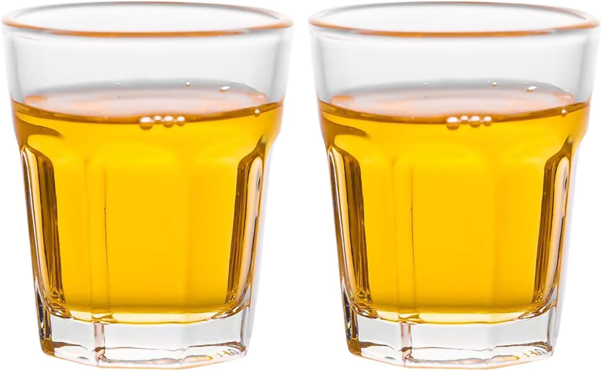Shot Glasses Set 50ML/1.5oz.Small Espresso and LiquorGlasses for Whiskey TequilaVodka, Thick Glass Cups forPotter Style Cocktails Bar Party（2 Piece ）