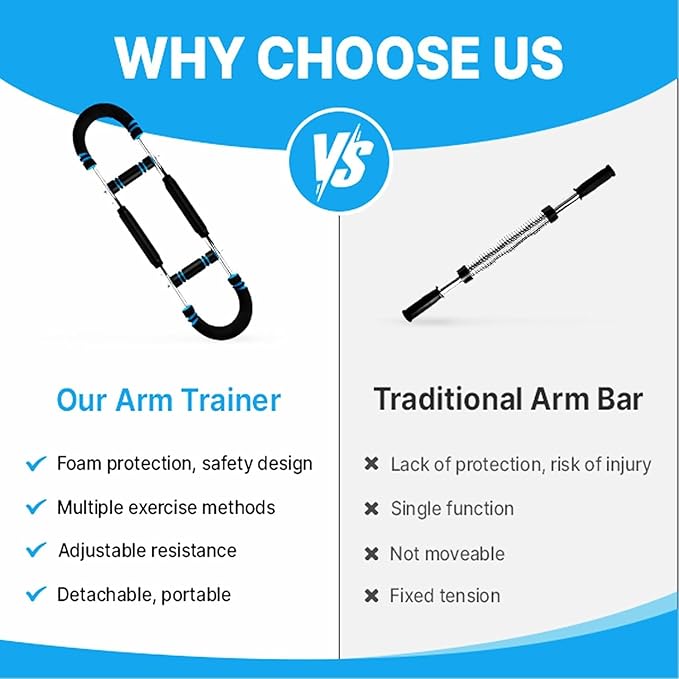 2025 Pro Saker Twister Arm Trainer - 40-100lb Adjustable Power Twister Bar for Chest, Shoulder & Arm Workout, Portable Detachable Upper Body Fitness Equipment for Home/Gym