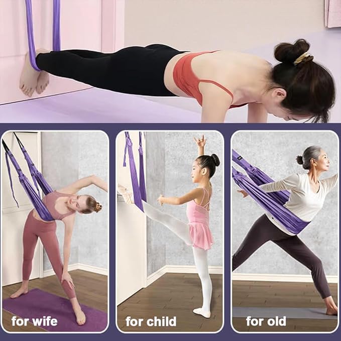 Dance Stretching Equipment - Yoga Strap, Backbend Training Yoga Stretching Rope with Door Anchor, Flexibility Trainer Stretching Equipment Assist Stretch Strap for Fitness Gymnastics Dance Aerial Yoga Ballet