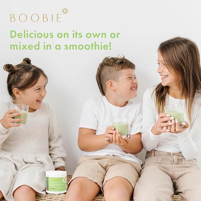 Boobie Mother of All Greens | Your New Family Ritual, Daily Super Greens Powder with 35+ Essential Nutrients for Moms & Families | Vegan, Gluten Free, & Sugar Free | Mango Flavor, 60 svgs