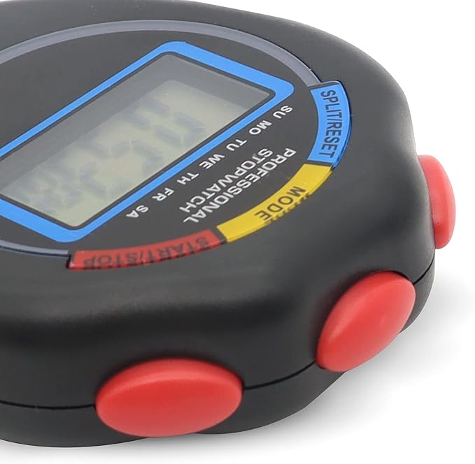 6 Pack Multi-Function Electronic Digital Sport Stopwatch Timer, Large Display with Date Time and Alarm Function,Suitable for Sports Coaches Fitness Coaches and Referees（Black）