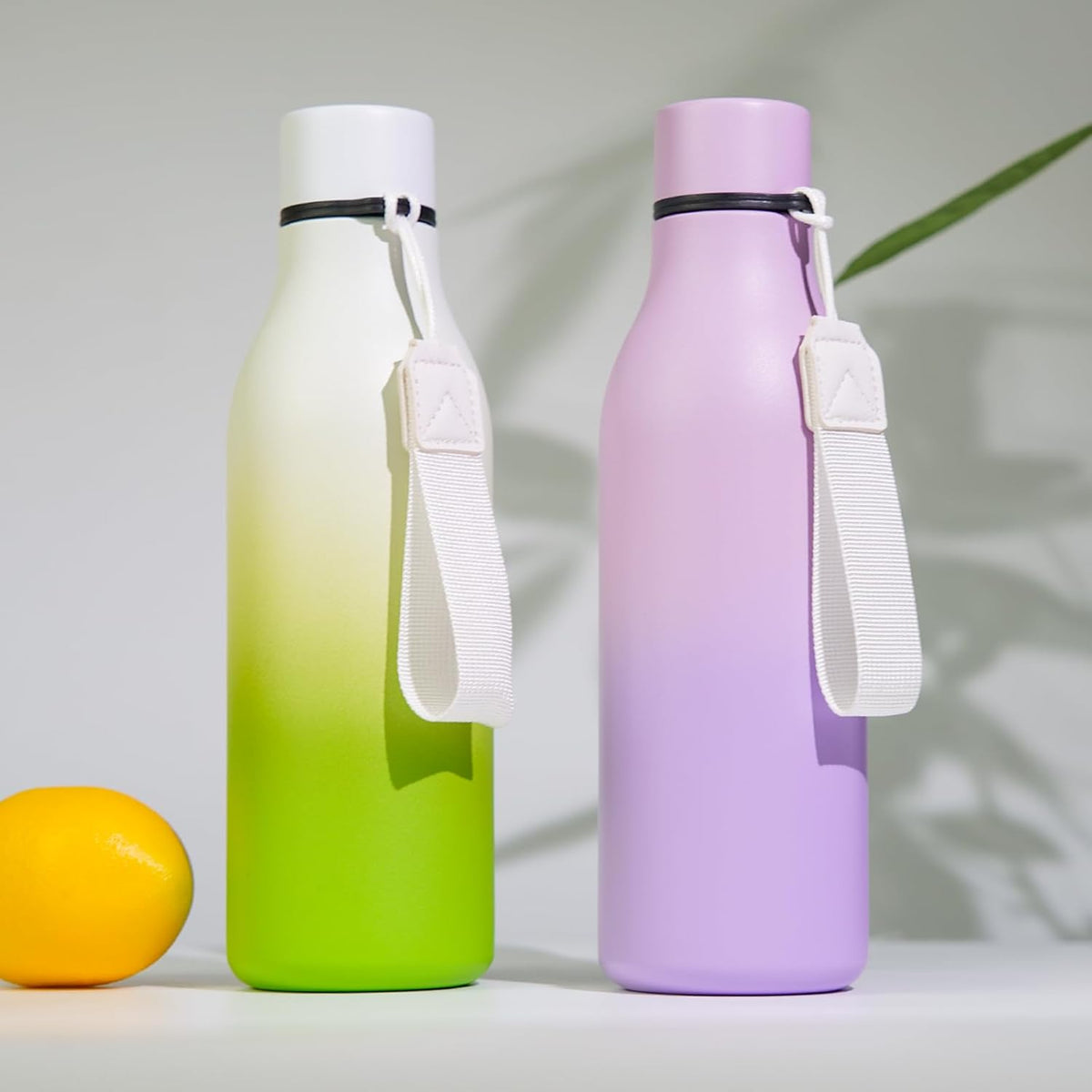 BJPKPK Insulated Water Bottles, 25 oz Stainless Steel Metal Water Bottle with Strap, BPA Free Leak Proof Thermos, Mugs, Flasks, Reusable Water Bottle for Sports & Travel, Dreamy Purple