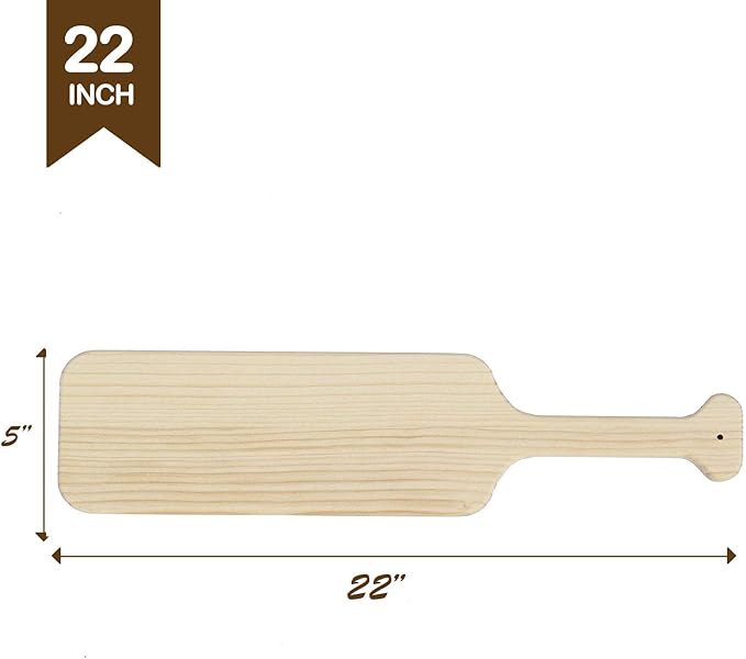 BATTIFE 2Pack 22inch Greek Sorority Paddle - Unfinished Pine Wooden Frat Paddle, Fraternity Wood Paddles for Arts Crafts