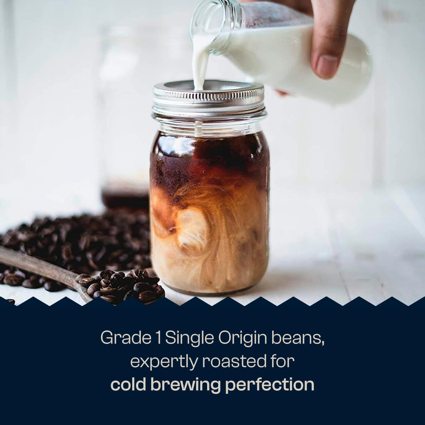 Organic Cold Brew Coffee Peru Reserve Single Origin Peruvian Coarsely Whole Bean - 1 lb. Bag - Medium Roast