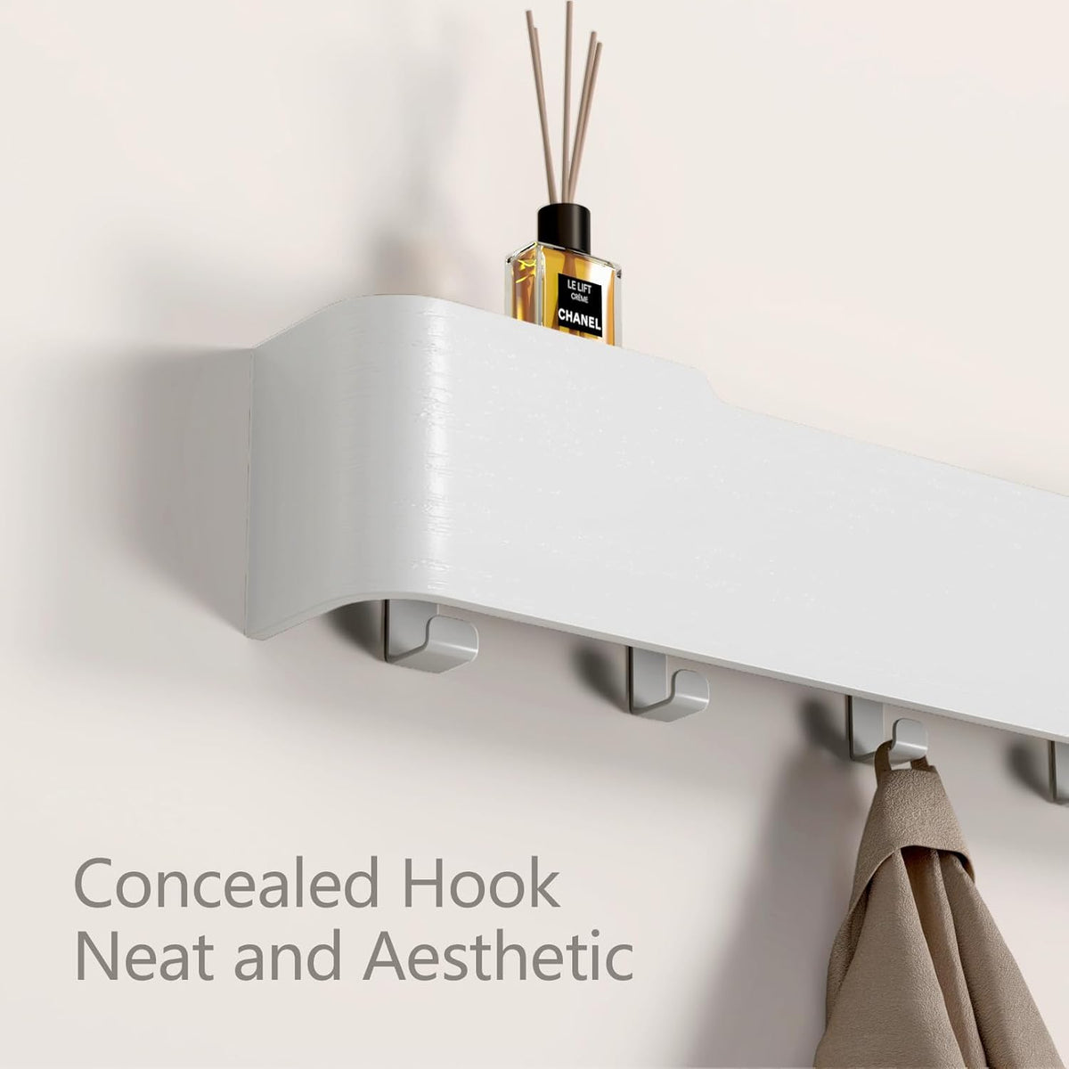 Coat Rack Wall Mount Entryway Organizer Modern Key Holder Wall Mount with Wooden Shelf Entryway Hooks for Bedroom Kitchen Hallway Bathroom for Hanging Coats Hats Bags Towels