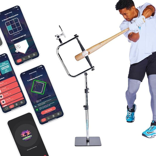 Baseball and Softball Batting Swing Trainer, Attack Tee Helps Master Your Own Perfect Swing Path with AI App Swing Trainer, Perfect for Softball or Baseball Batting