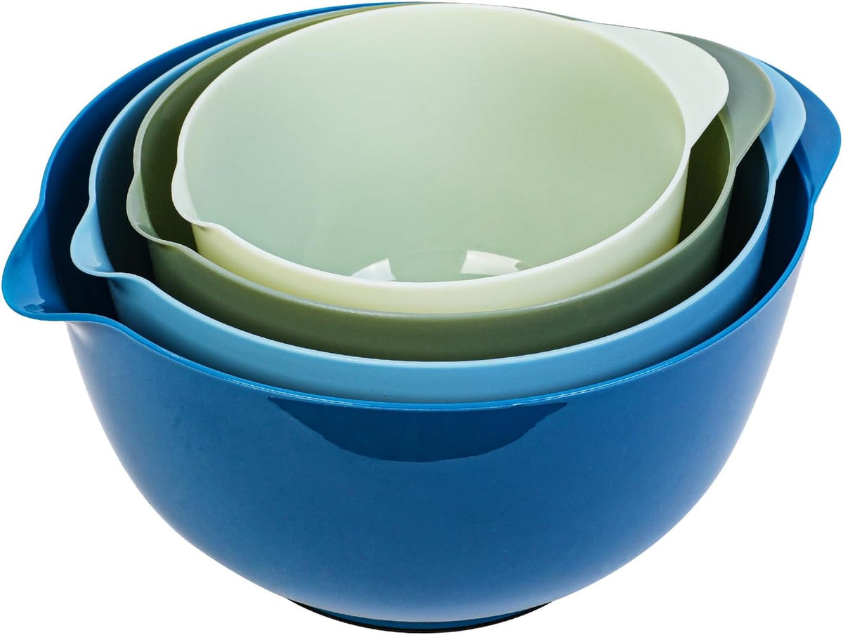 BoxedHome Classic Mixing Bowl Set, BPA Free Plastic, Microwave and Dishwasher Safe, 4.5 quarts (Sapphire)