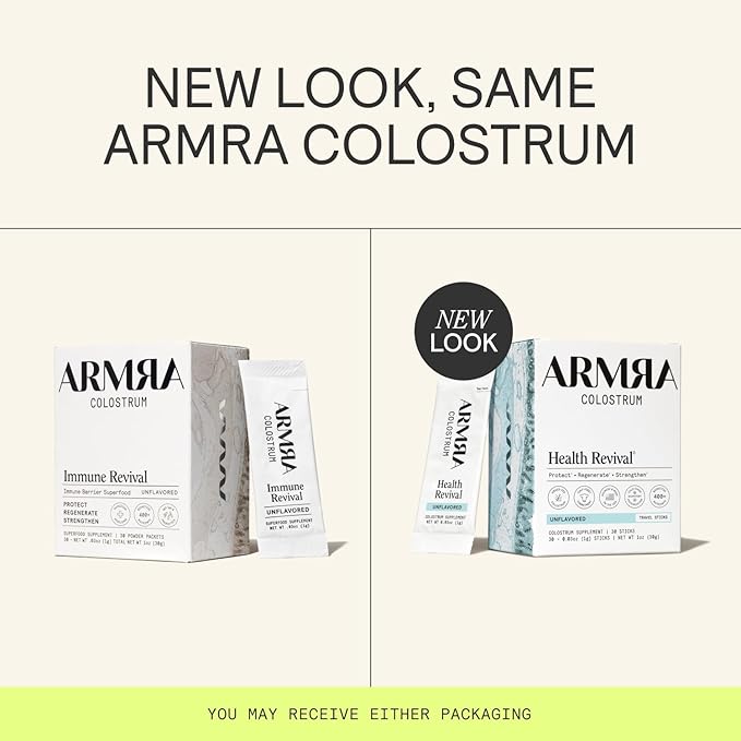 ARMRA Colostrum™ Powder | Unflavored | Gut Health & Bloating | Skin & Hair | Immunity | Keto, Gluten & Fat-Free | 60 Servings