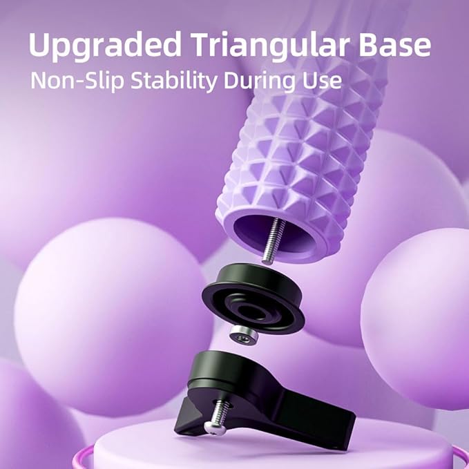 RUNWE Foam Roller with Stand - Roller Foam for Back Pain, 21 inch Trigger Point Deep Tissue Massage, Medium Density Grid Bracket Foam Rollers, Myofascial Release, Relieves Leg Muscle Pain