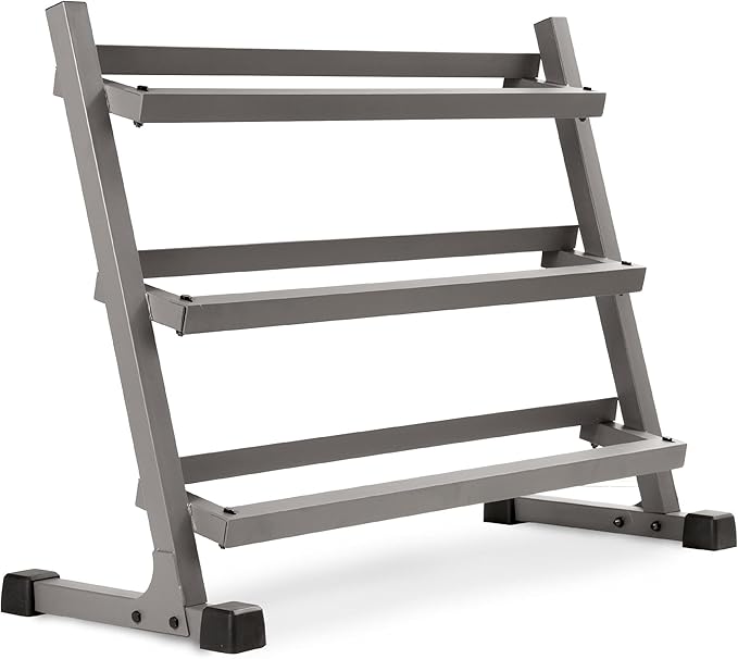 XMARK Dumbbell Set with Rack, Weights Dumbbells, Multiple Free Weights and Horizontal Storage for Home Gym Strength Training, Storage Rack Color Options