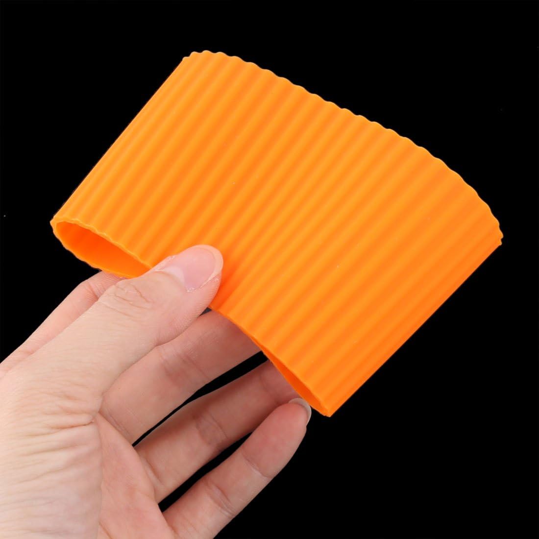 uxcell Silicone Nonslip Glass Bottle Mug Cup Sleeve Protector Cover Orange