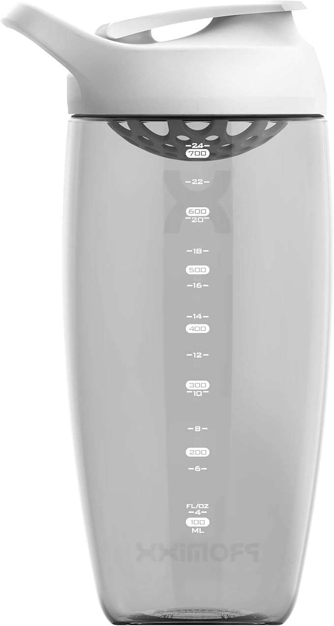 Promixx PURSUIT Protein Shaker Bottle – Premium Sports Shaker Bottles for Protein Mixes and Supplement Shakes – Easy Clean, Durable Protein Shaker Cup, Ceramic White