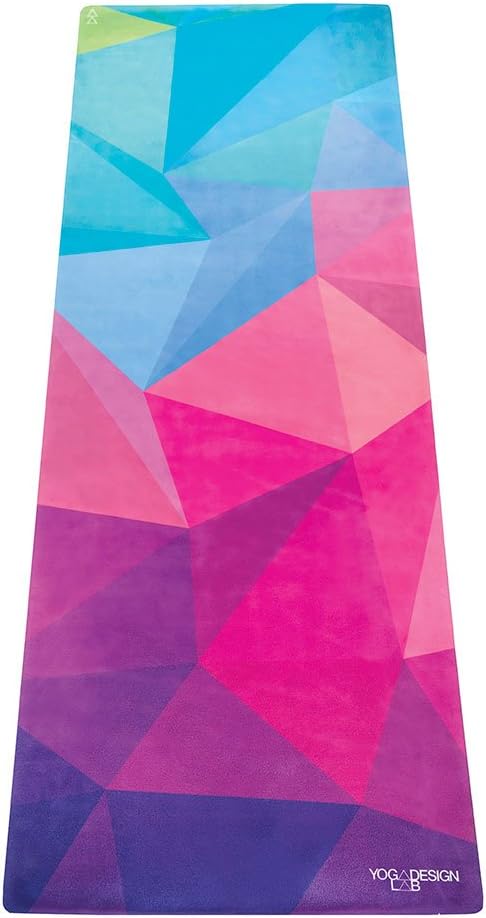 YOGA DESIGN LAB | The Combo Yoga Mat | 2-in-1 Mat+Towel | Eco Luxury | Ideal for Hot Yoga, Power, Bikram, Ashtanga, Sweat | Studio Quality | Includes Carrying Strap!